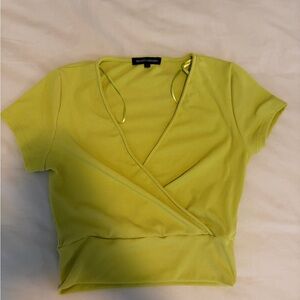 Women's Lime Green Wrap Blouse